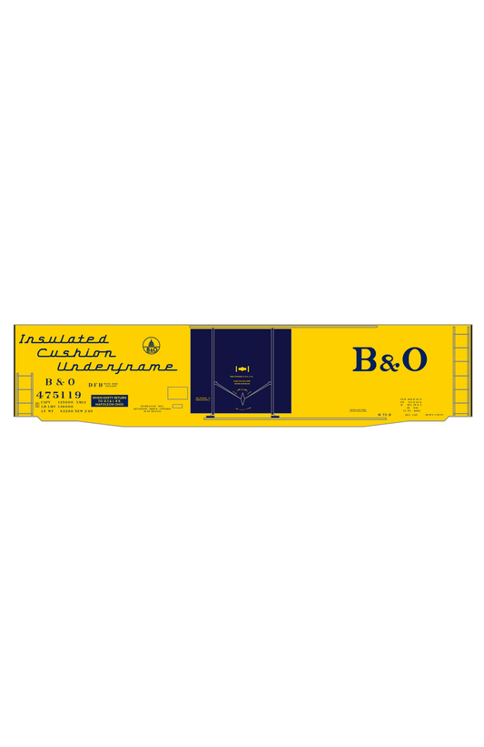 Baltimore and Ohio Insulated Boxcar Dark Blue Roman Lettering