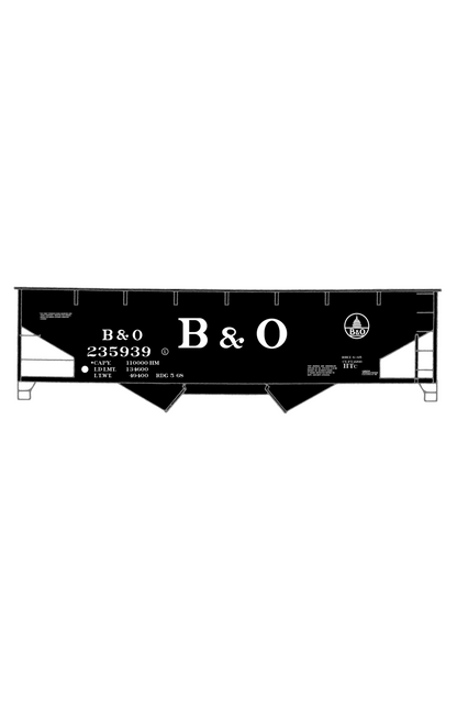 Baltimore and Ohio Offset Twin Hopper White