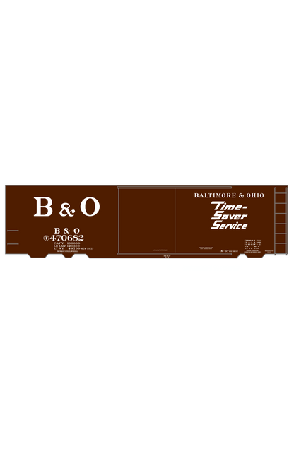 Baltimore and Ohio 40 Ft Boxcar White Time Saver Service