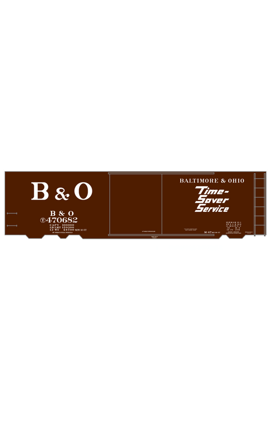 Baltimore and Ohio 40 Ft Boxcar White Time Saver Service