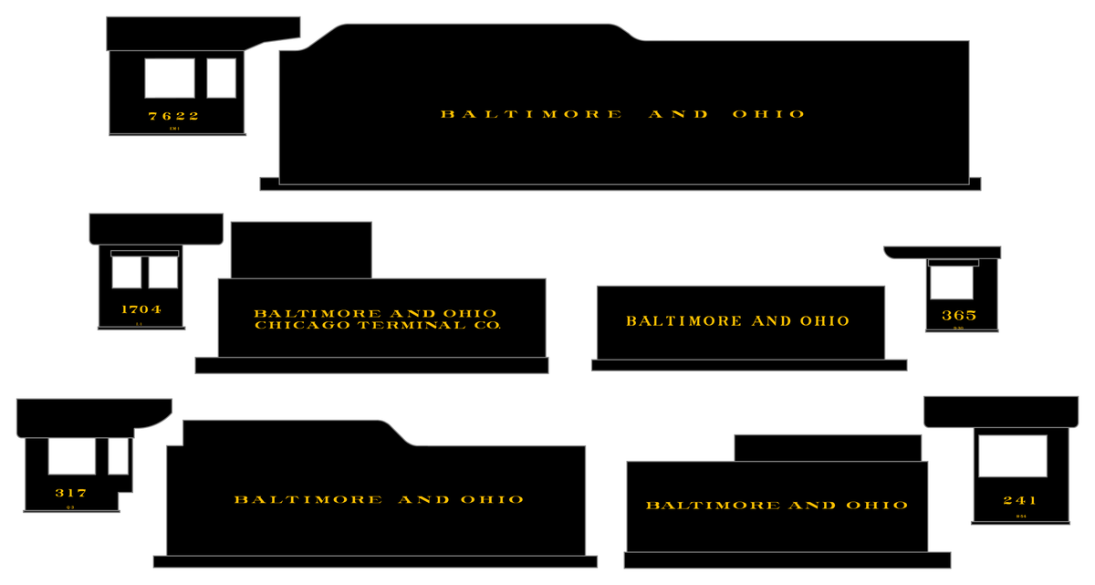Baltimore & Ohio B&O B&OCT Steam Locomotive Dulux Gold  - Decal