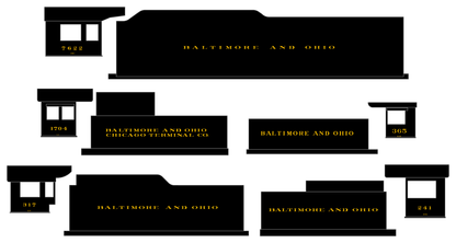 Baltimore & Ohio B&O B&OCT Steam Locomotive Dulux Gold  - Decal
