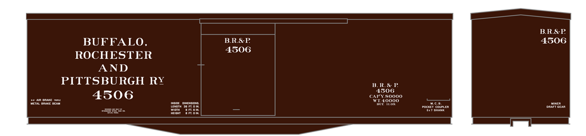 Buffalo, Rochester and Pittsburgh 36 Ft Wood Boxcar White