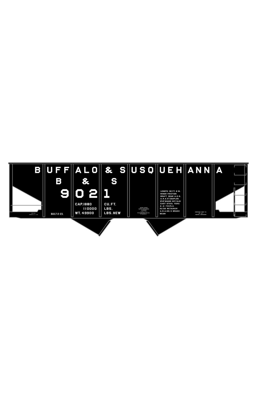 Buffalo and Susquehanna Twin Hopper White