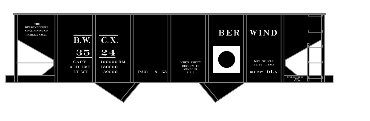 Berwind Coal GLCa Hopper Car White