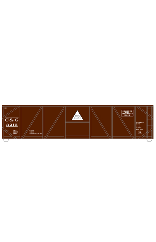 Columbus and Greenville Single Sheathed 40 Ft Boxcar White