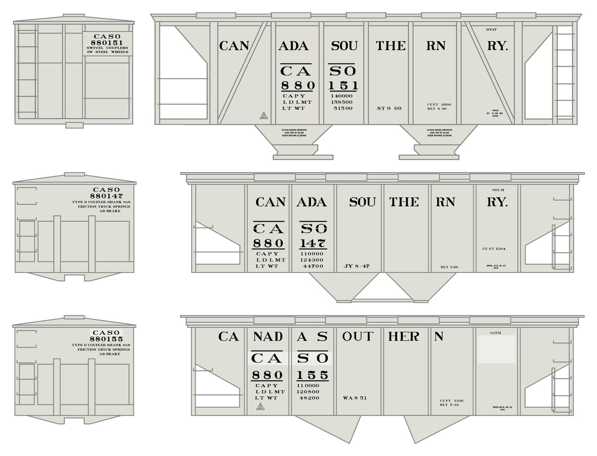 Canada Southern (NYC) Covered Hopper Black NYC-Built - Decal