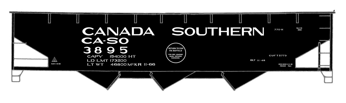 Canada Southern Offset Triple Hopper White