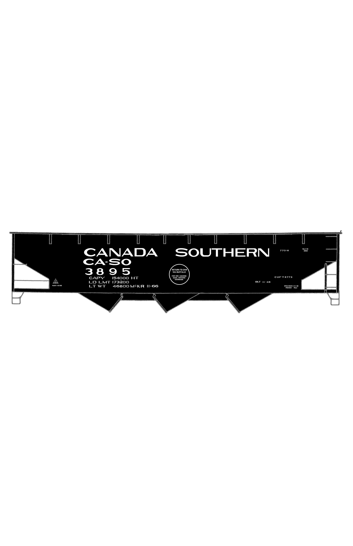 Canada Southern Offset Triple Hopper White