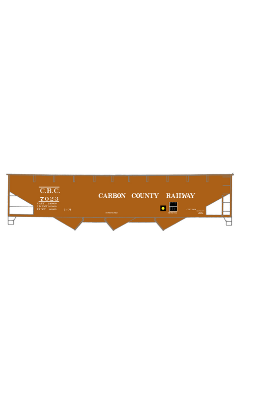Carbon County Railway Three Bay Hopper White Utah