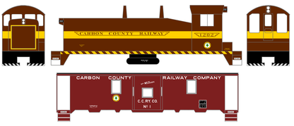 Carbon County Railway EMD Diesel Switcher and Caboose Tuscan