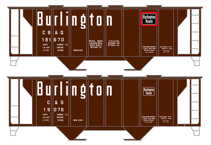 Burlington CB&Q 2 Bay Covered Hopper White