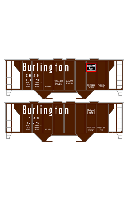 Burlington CB&Q 2 Bay Covered Hopper White