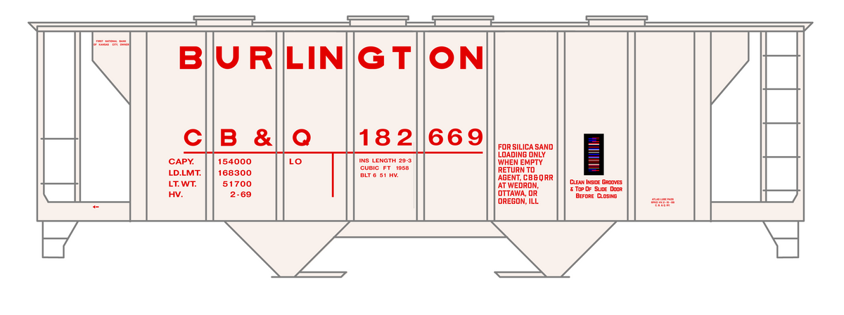 Burlington CB&Q Covered Hopper  Late Scheme