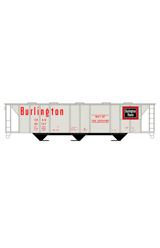Burlington CB&Q PS2 3 Bay Covered Hopper Red