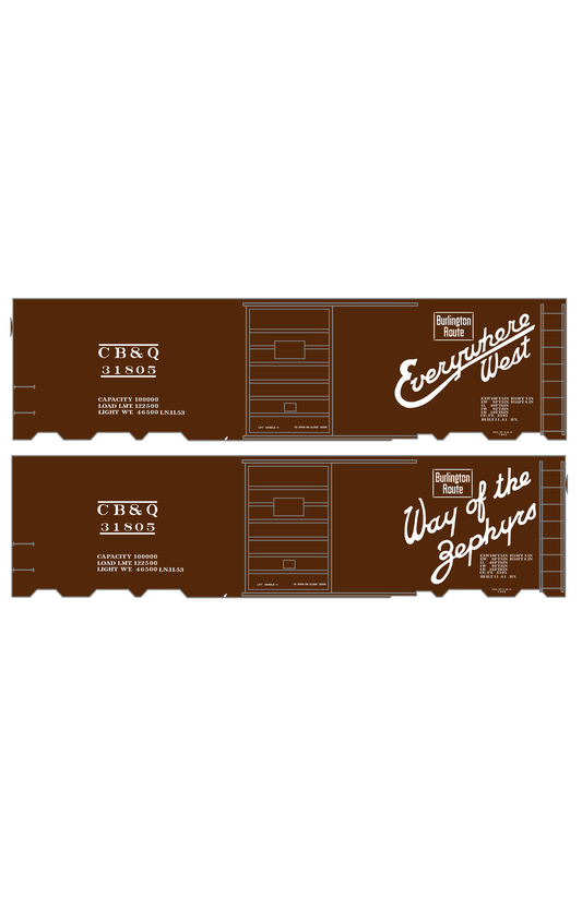 Burlington CB&Q 40 Ft Boxcar White