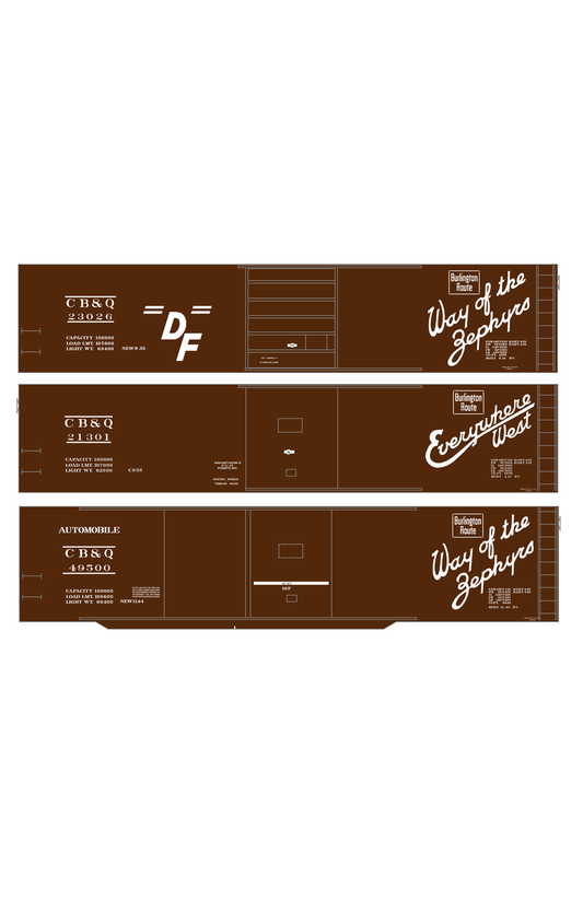 Burlington CB&Q 50 Ft Boxcar White