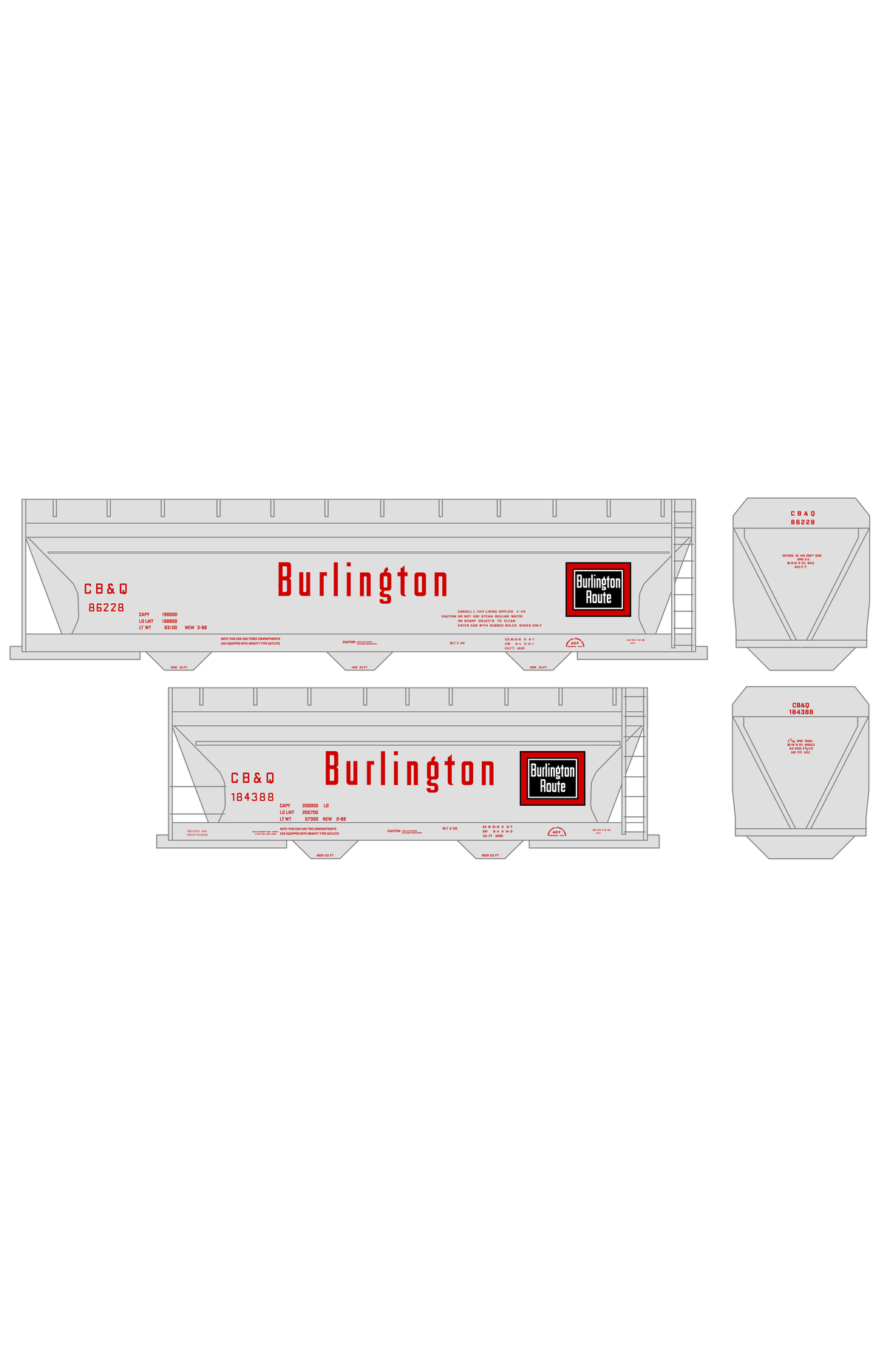 Burlington CB&Q ACF Covered Hopper Red