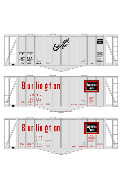 Burlington CB&Q Airslide Covered Hopper Red and Black