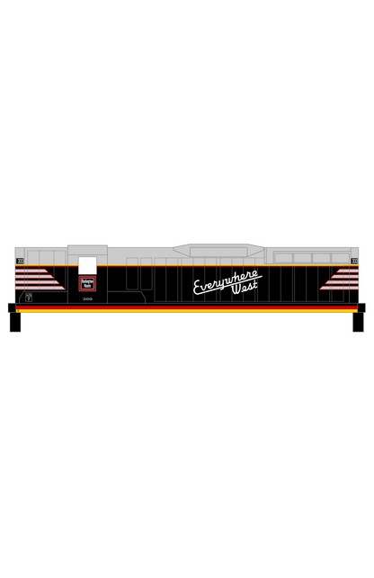Burlington CB&Q Blackbird EMD Hood Diesel Red Yellow and Gray