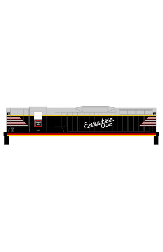 Burlington CB&Q Blackbird EMD Hood Diesel Red Yellow and Gray