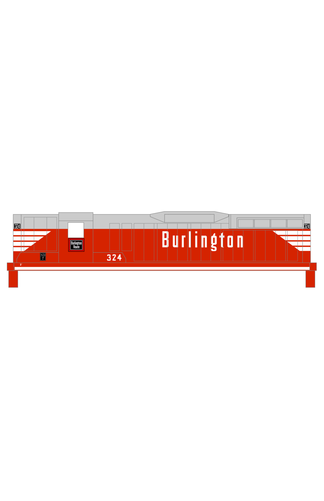 Burlington CB&Q EMD Diesel Locomotive White Red/Gray Scheme