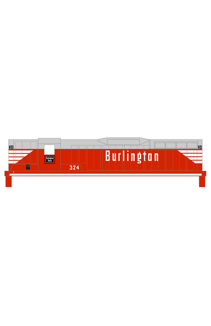 Burlington CB&Q EMD Diesel Locomotive White Red/Gray Scheme