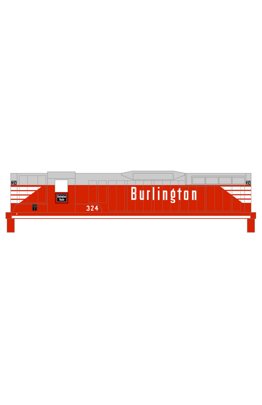 Burlington CB&Q EMD Diesel Locomotive White Red/Gray Scheme