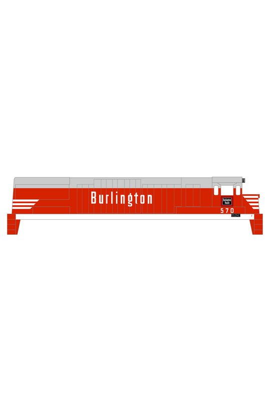 Burlington CB&Q GE Diesel Locomotive White Red/Gray Scheme