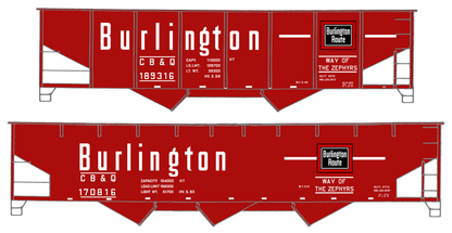 Burlington CB&Q Chinese Red Hopper Car White