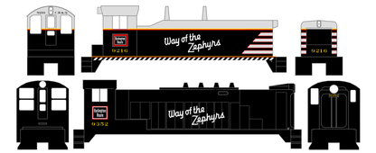 Burlington CB&Q EMD Or Baldwin Diesel Switcher Red Yellow and Gray