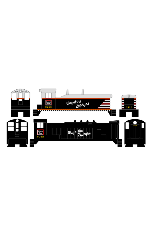 Burlington CB&Q EMD Or Baldwin Diesel Switcher Red Yellow and Gray