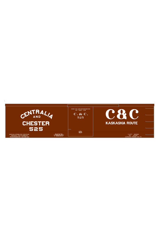 Centralia and Chester 34 Ft Wood Boxcar White
