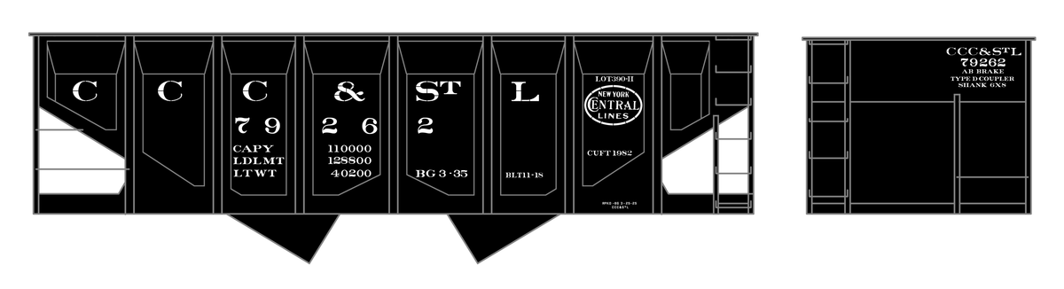 CCC&StL Big Four Twin Hopper White NYC 1930s Repaint