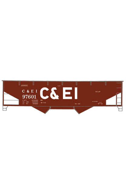 Chicago and Eastern Illinois Offset Twin Hopper White