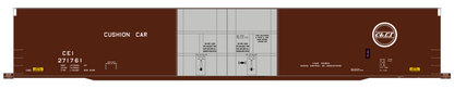 Chicago and Eastern Illinois 86 Ft Auto Parts Boxcar White Missouri Pacific Buzzsaw Herald