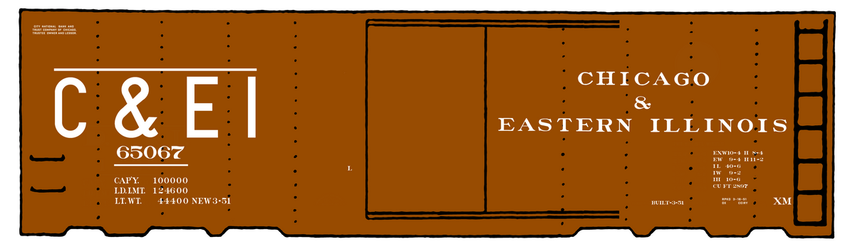 Chicago and Eastern Illinois C&EI Boxcar White Roman Font