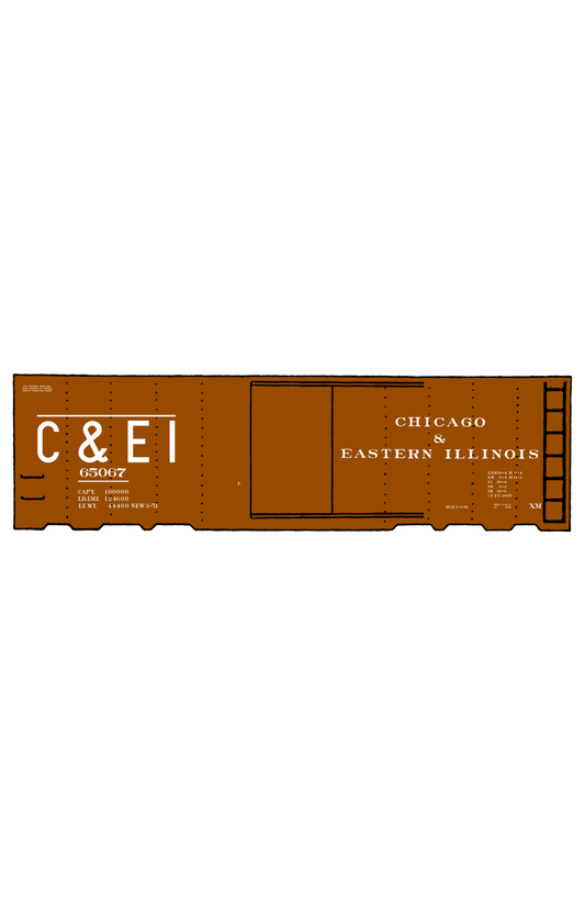 Chicago and Eastern Illinois C&EI Boxcar White Roman Font
