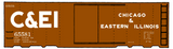 Chicago and Eastern Illinois C&EI Boxcar White Gothic Font
