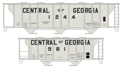 Central Of Georgia Covered Hopper Dark Gray Southern Block Letter