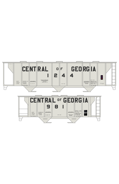 Central Of Georgia Covered Hopper Dark Gray Southern Block Letter