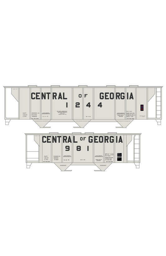 Central Of Georgia Covered Hopper Dark Gray Southern Block Letter