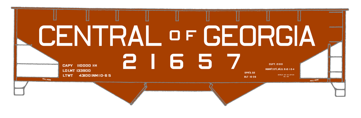 Central Of Georgia Offset Twin Hopper White Big Lettering