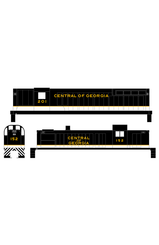 Central Of Georgia Diesel Locomotive Gold Southern Scheme