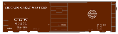 Chicago Great Western 40 Ft Boxcar White