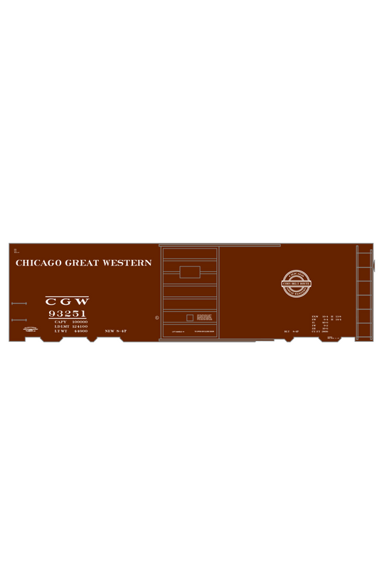 Chicago Great Western 40 Ft Boxcar White