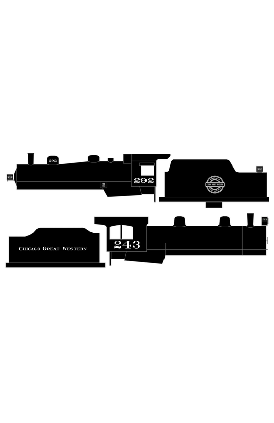 Chicago Great Western Steam Locomotive White