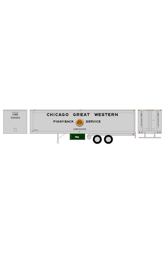 Chicago Great Western Piggyback Semi Trailer Black