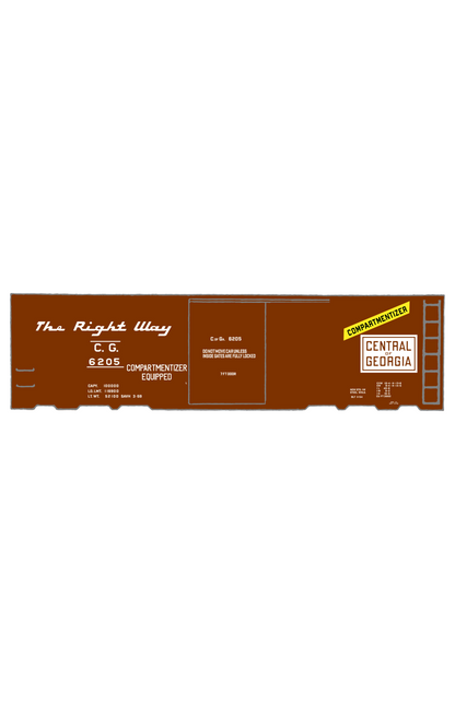 Central Of Georgia 40 Ft Compartmentizer Boxcar 1959 Repaint