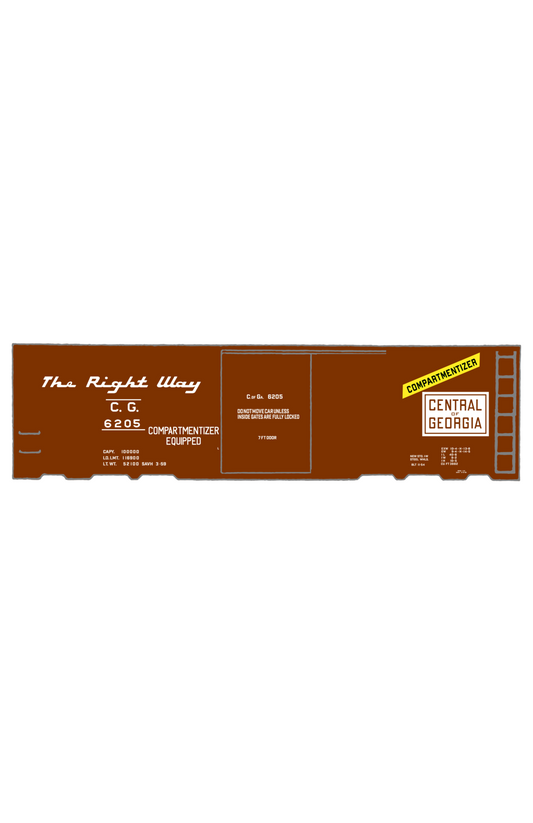 Central Of Georgia 40 Ft Compartmentizer Boxcar 1959 Repaint